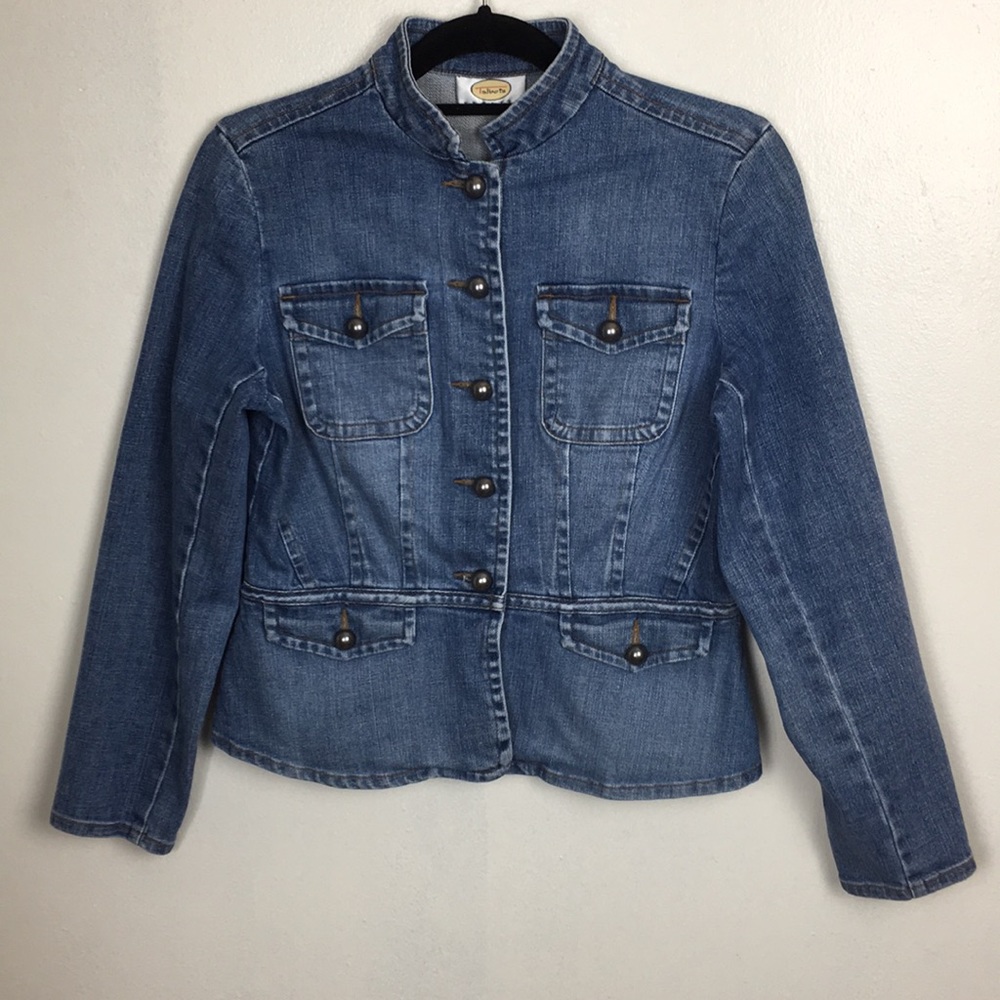 Talbots Military Style Blue Jean Jacket